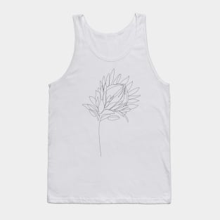 Protea line art. Line drawing flower Tank Top